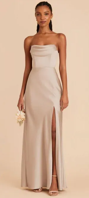 Birdy Grey Mia Matte Satin Convertible Dress - Taupe thumbnail 1