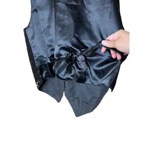 Vintage Theo 90s Sequin Beaded Vest Size M‎ Black Size M thumbnail 7
