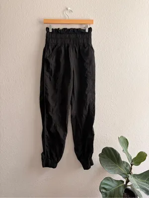 Free People Movement The Way Home Joggers Womens S Black High Waist Nylon thumbnail 4