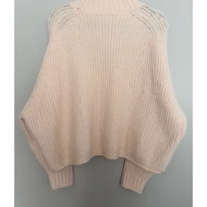 Pilcro Dawn Mock-Neck Chunky Sweater Cream/Peach Women's Size Large thumbnail 6