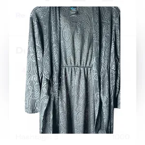Catalina Cover Up Swimwear Black Eyelet long Sleeve Tie Front Lace Trim.Size XL thumbnail 4