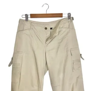 VTG Y2K Daisy Fuentes Khaki Mid Rise Wide Leg Parachute Utility Cargo Pants 8 thumbnail 4