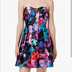 B Darlin floral sweetheart‎ strapless dress size 3/4 thumbnail 2