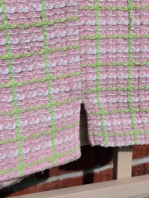 NEW Zara Pink & Green Plaid Tweed Gingham Mini Skort Size Small thumbnail 5
