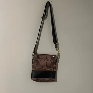 Coach Signature Brown and Black Crossbody Bag thumbnail 2