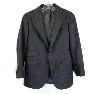 Polo Ralph Lauren Plaid Blazer Vintage Wool Gray USA Made thumbnail 13