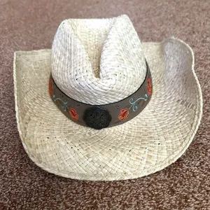 Kenny K Straw Hat Sm Embroidered Floral Western Festival Country Casual RM10L-E thumbnail 2