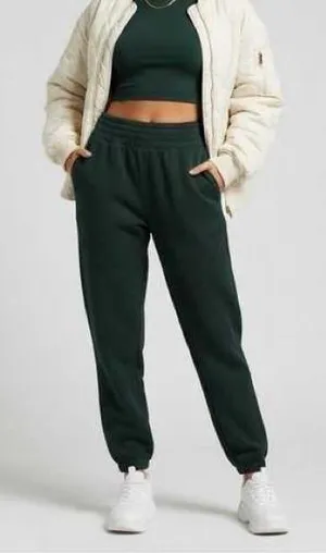 Abercrombie YPB green neoknit pull on comfy lounge joggers S thumbnail 1