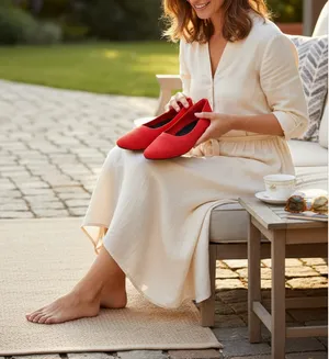 Women's Red Flats blondo. New thumbnail 1