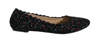 Crown Vintage Westyn Black Floral Print Ballet Flats Size 9 thumbnail 1