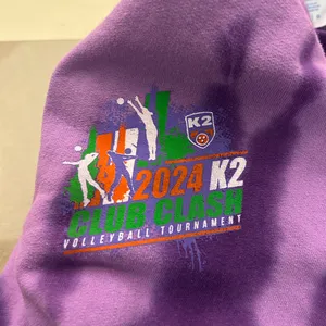 Hoodie Purple Tie-Dye Hoodie with Volleyball Graphic L/G/G Great Shape!! thumbnail 5