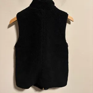 J.crew Mercantile Fleece Teddy Bear Sherpa Full Zip Vest Black Gold- Size XS thumbnail 3