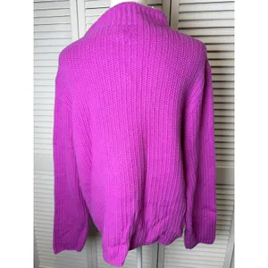 JCREW Vibrant Purple knit Mockneck Sweater Size XL NWT preppy office thumbnail 3