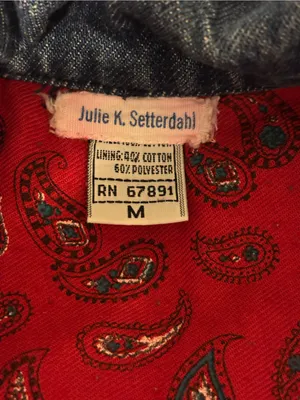 Vintage Julie K Setterdahl Denim Jacket Womens M Puff Sleeve Western Prairie thumbnail 2