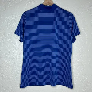 Nike Golf Tour Performance Dri Fit Striped Polo Shirt Blue Womens XL thumbnail 3