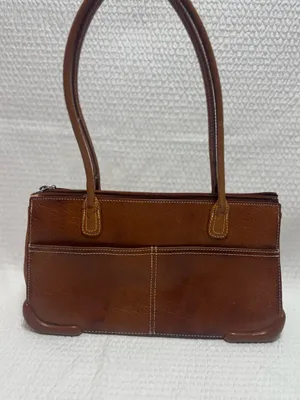 me too Cognac Brown Leather Shoulder Bag with Double Straps thumbnail 2