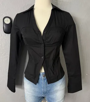 Princess Polly Zifra Shirt, Black, 2 thumbnail 1