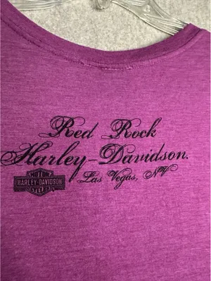 Harley Davidson Purple Bling Women's Large Short Sleeve Las Vegas 2015 thumbnail 7