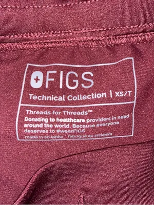 FIGS Yola High Waisted Scrub Pants Burgundy XS Tall thumbnail 6