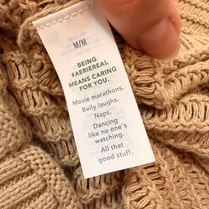 Aerie Womens Tan Cotton Textured‎ Open Stitch Boatneck Pullover Sweater Size M thumbnail 7