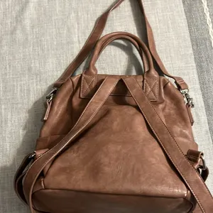 Urban Expressions Brown Faux‎ Leather Mini Backpack Convertible Crossbody Bag thumbnail 4
