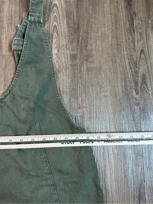 Free People We The Free Olive Green Denim Short Overalls thumbnail 4