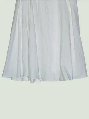 Uniqlo White Flowy Midi Skirt A-Line Swing Skirt Minimalist Summer Skirt Size XS thumbnail 5