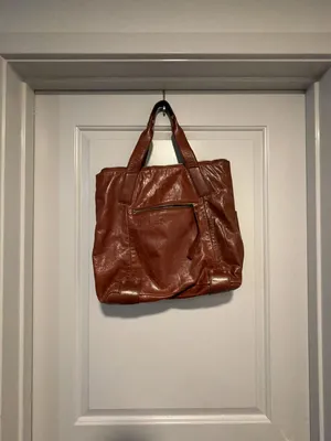 Vince Camuto Brown Leather Tote Bag with Bow Detail thumbnail 3