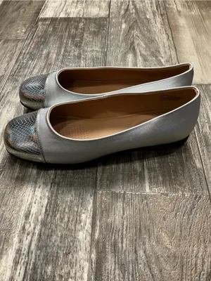 Comfortview Silver Ballet Flat with Silver Metallic Toe Size 10 Wide thumbnail 7