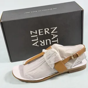 Naturalizer Size-10M Womens Taylor T-Strap Slingback Flat Sandal Tan Leather‎ thumbnail 3