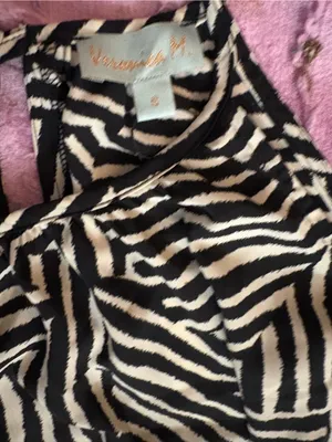 Veronica M Black and White Halter Mini Dress thumbnail 3