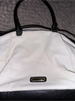 Black and White Women's Satchel Bag - Classic Two-Tone Leather thumbnail 8