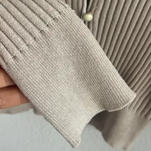 NWT WAYF 98 Sahara Sand Ribbed Button Front Long Sleeve Top Cardigan Small thumbnail 3