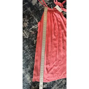 MNG By Mango Dress Women's Coral Halter Sleeveless Satin Lined Size 4 NEW thumbnail 6