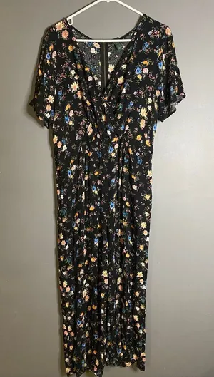 Wild Fable Floral Crop Jumpsuit Short Sleeve Size Large NWOT thumbnail 1