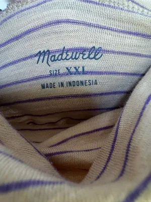 NWT Madewell Whisper Cotton Striped Turtleneck Tee Matchstick sz XXL thumbnail 8