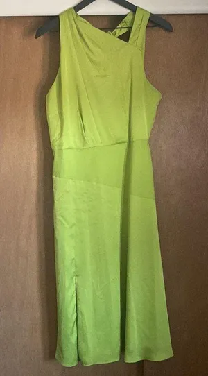 Donna Karan New York black label asymmetrical silky cocktail dress, size 8 thumbnail 6