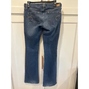 American Eagle Outfitters Womens skinny Flare Leg Jeans Medium Wash 4 Long denim thumbnail 6