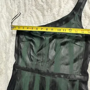 Jay Godfrey Emerald Black One-Shoulder Cocktail Mini Dress Size 8 thumbnail 10