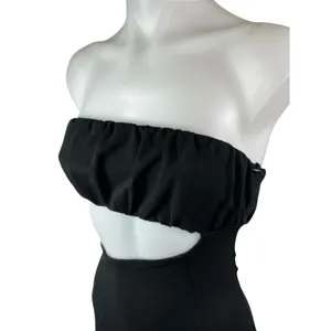 Princess Polly Womens Black Cut Out Sleeveless Tube Bandeau Mini Bodycon Dress 2 thumbnail 3