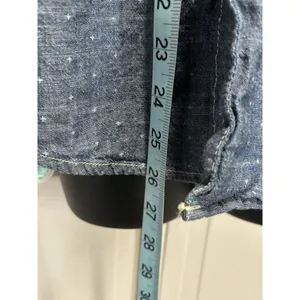 Arizona Jeans Blue/White Dots Button‎ Up Long Sleeve Shirt Size Small Cotton thumbnail 3