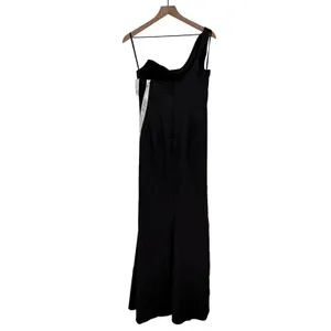 After Six‎ Black One Shoulder Ruched Long Formal Evening Gown Dress Size 8 thumbnail 10