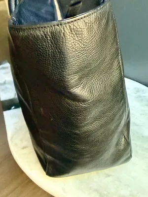 Cole Haan Black Pebbled Leather Tote Bag - EUC thumbnail 4