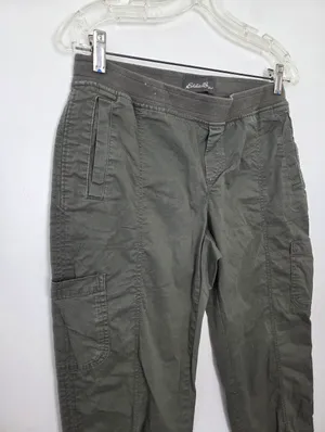 Eddie Bauer Women's Laid-back Twill Jogger Pant Dark Cool Green Size 8 Medium thumbnail 2