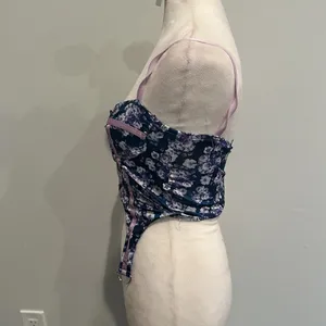 Flower print corset top Purple thumbnail 2