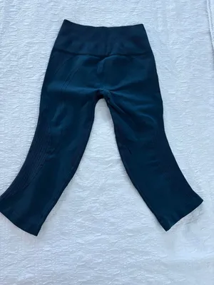 Lululemon Flow & Go Crop 17" High Rise Leggings Alberta Lake Teal XS 2 thumbnail 6