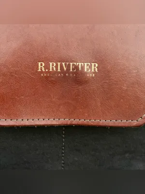 R. Riveter Patton Black Canvas & Brown Leather Crossbody Bag thumbnail 6