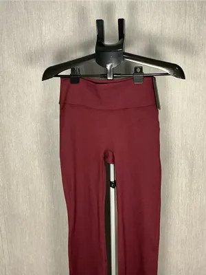 High-Waist Stretch Flare Pants in Burgundy Size Small thumbnail 6
