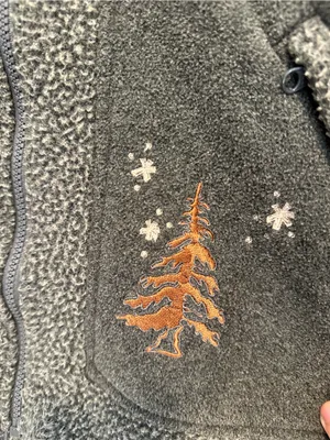 VTG 80s LL Bean full-zip embroidered Moose Bear Tree fleece Polartec jacket. thumbnail 7