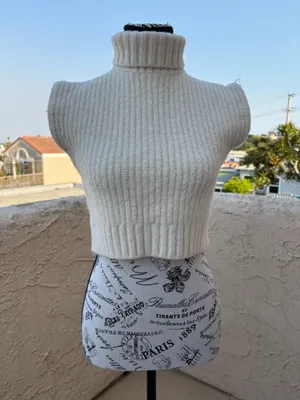 Staud Bette merino wool rib-knit cap sleeve turtleneck sweater size S small NEW thumbnail 4
